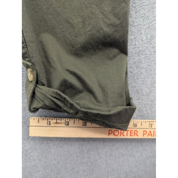 Tommy Hilfiger Pants Womens 2 Green Chino Ankle Crop Roll Tab Cotton Stretch - Picture 7 of 14